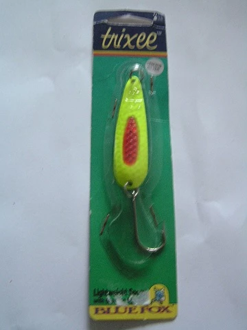 Blue Fox Trixee -lusikka,väri:Fl.keltainen, Punainen Keskusta 3 Blue Fox Trixee -lusikka,väri:Fl.keltainen, Punainen Keskusta